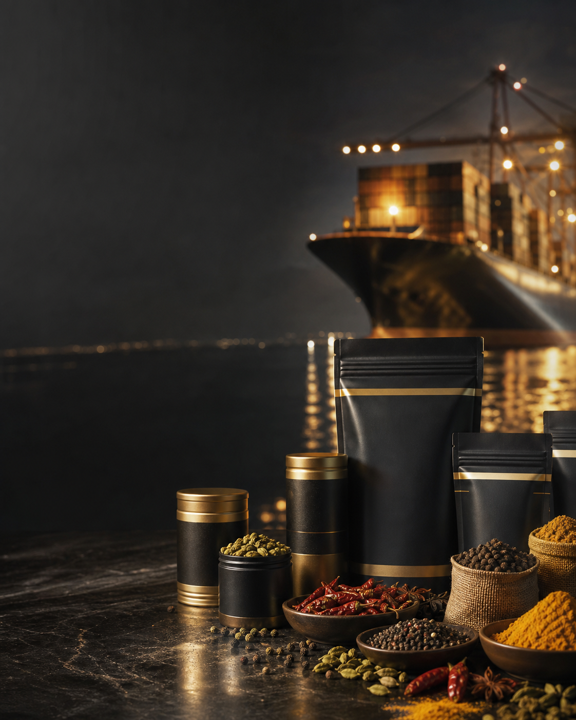 Premium Indian spices prepared for export