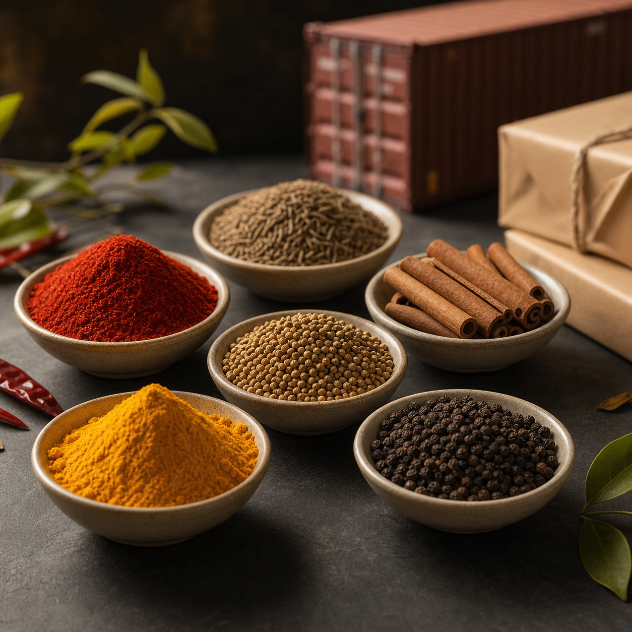 Spice bowls and export packaging